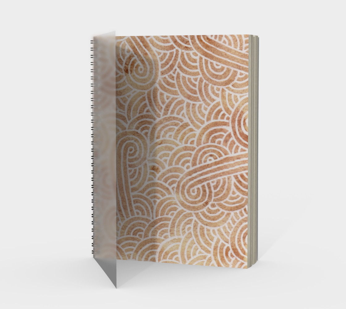 Iced coffee and white swirls doodles Spiral Notebook preview #1