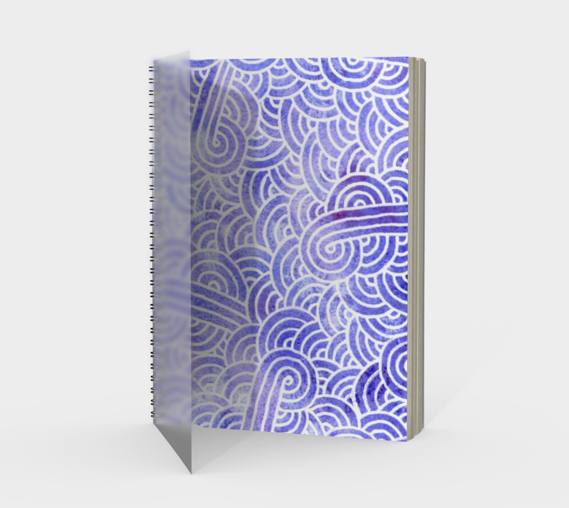 Aperçu de Lavender and white swirls doodles Spiral Notebooks #1