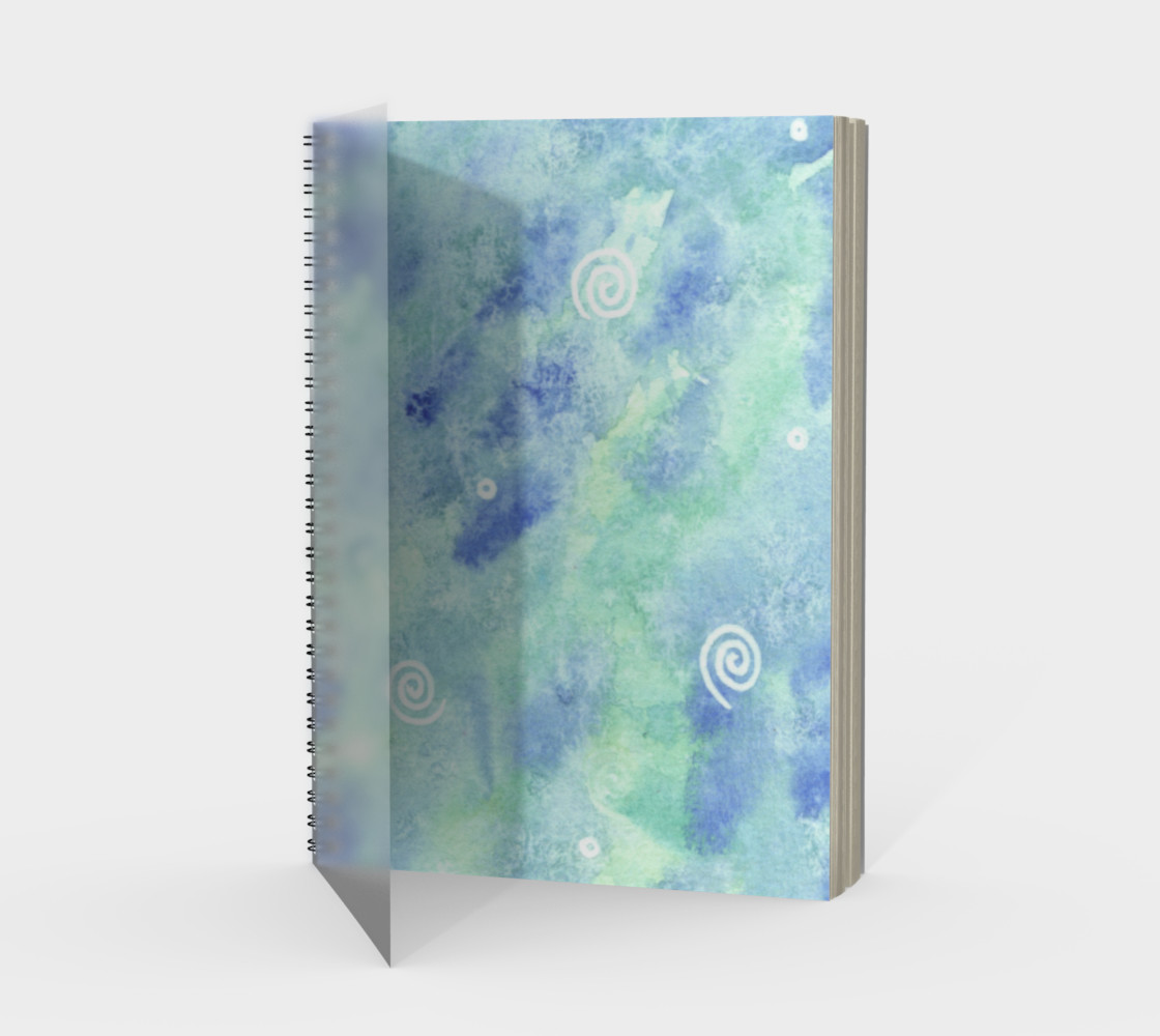 Aperçu de Blue lagoon watercolor Spiral Notebook #1
