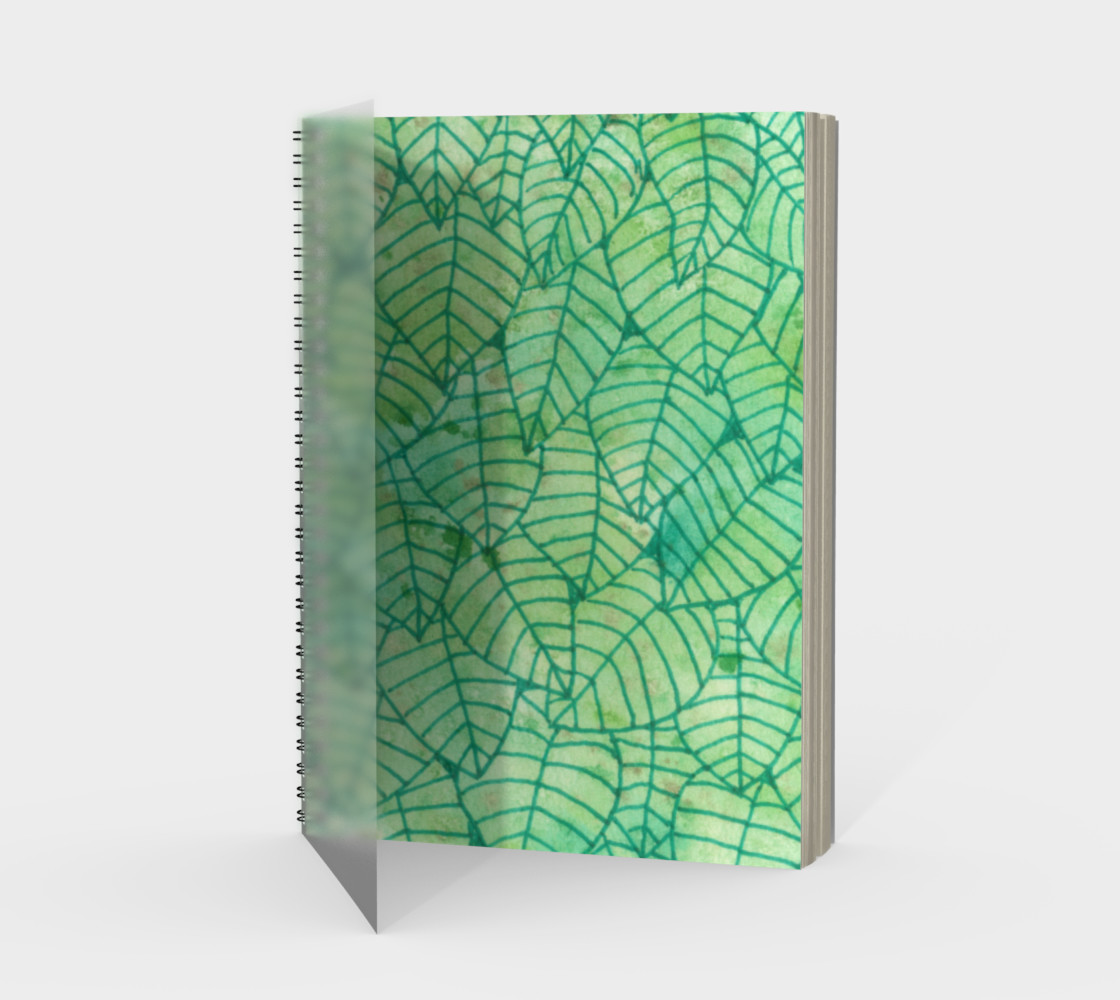 Green foliage watercolor Spiral Notebook preview #1