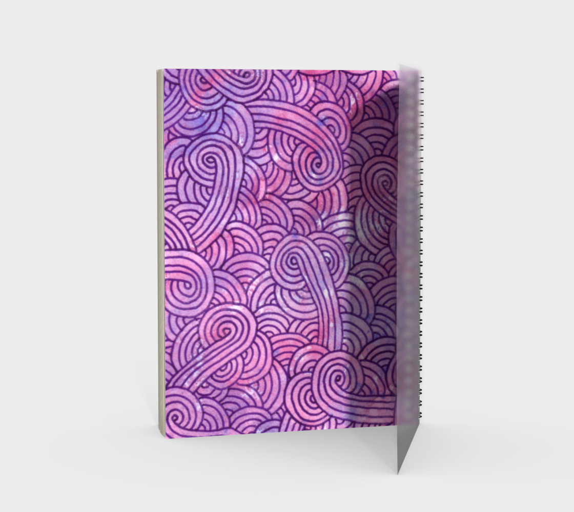Aperçu de Neon purple and pink swirls doodles Spiral Notebook #2