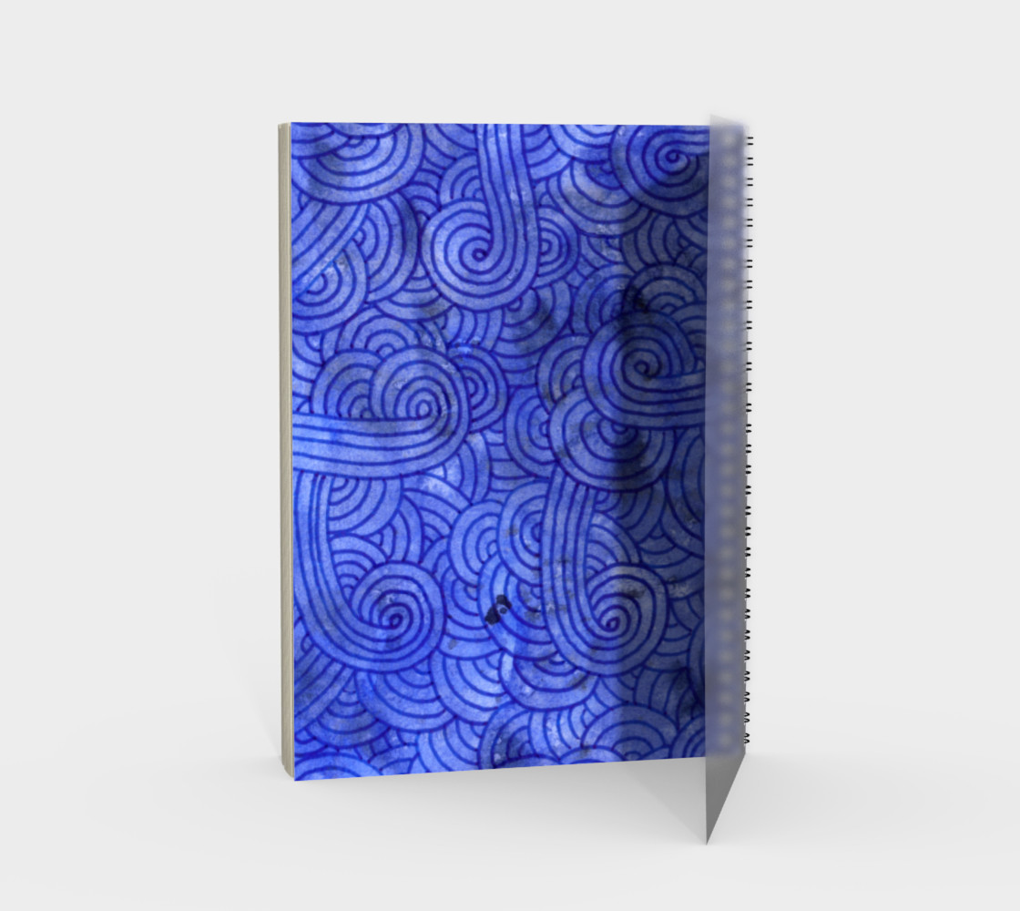 Royal blue swirls doodles Spiral Notebook preview #2