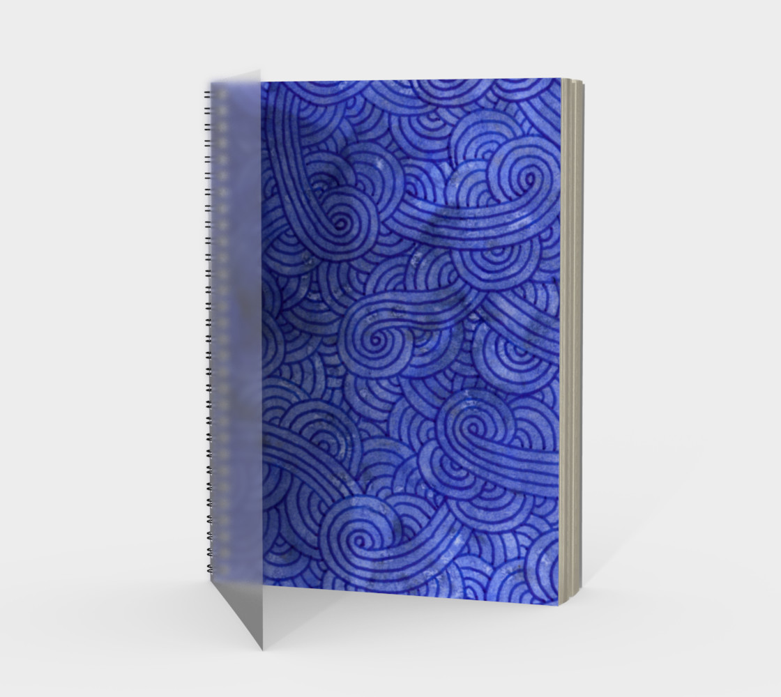 Royal blue swirls doodles Spiral Notebook preview #1