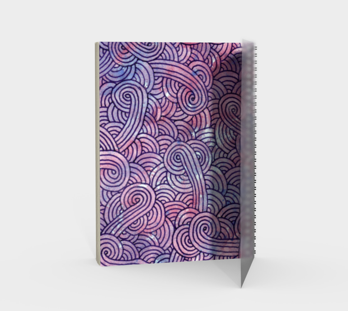 Purple swirls doodles Spiral Notebook preview #2