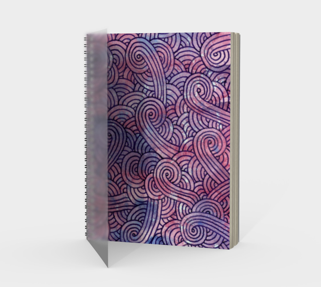 Purple swirls doodles Spiral Notebook preview #1