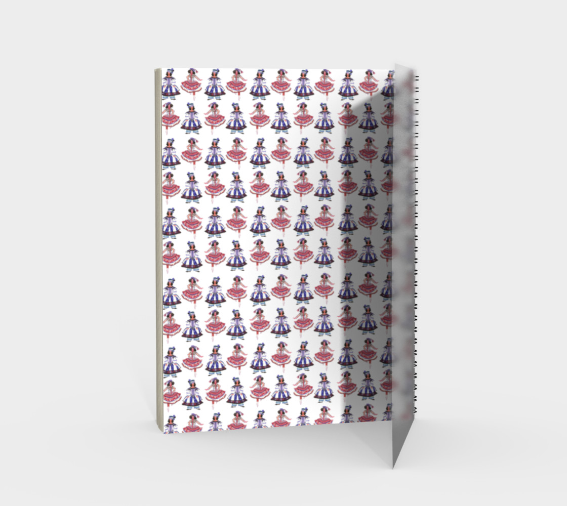 Theater. Circus. Carnival. Dancing Girl Watercolor Pattern preview #2