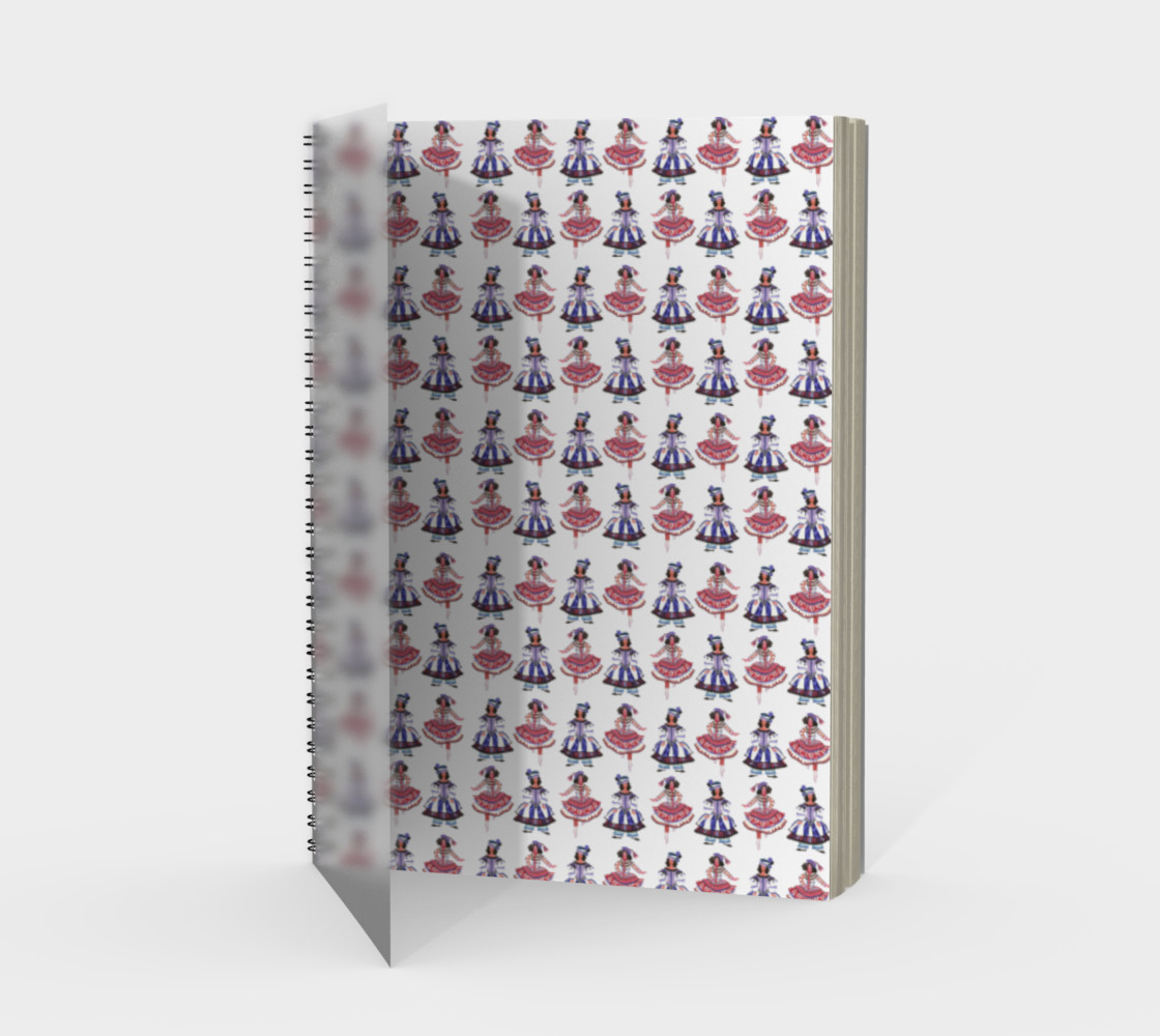 Theater. Circus. Carnival. Dancing Girl Watercolor Pattern preview #1