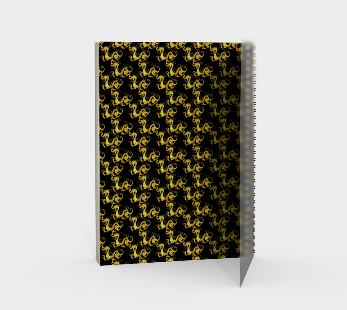 Gold Copper Dragon Black Damask preview #2
