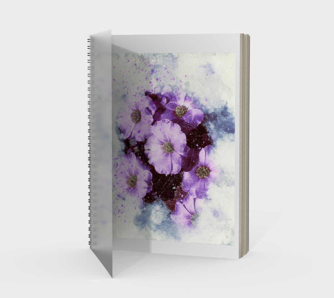 Aperçu de Six Purple Flowers Spiral Notebook #1