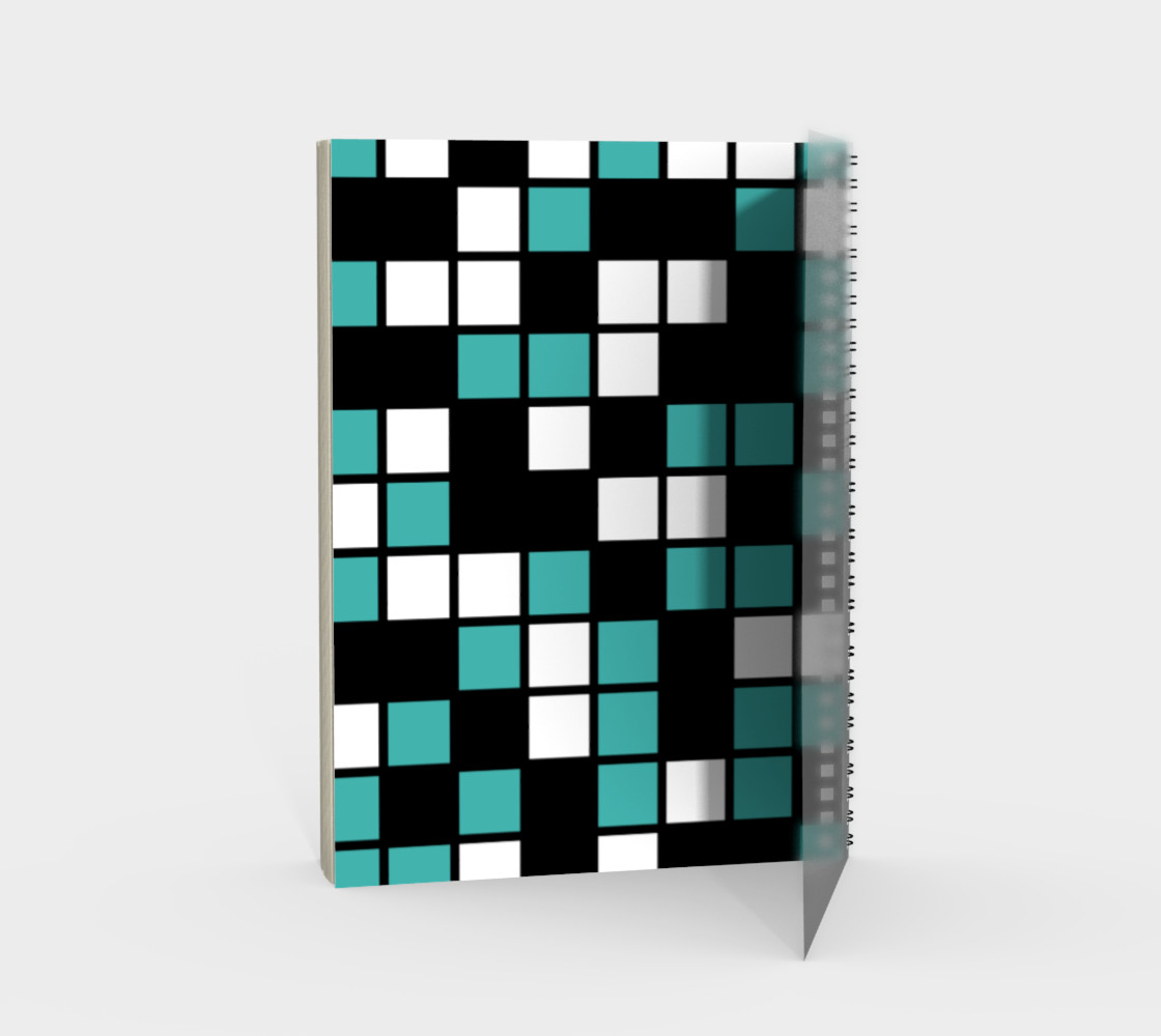 Verdigris, Black, and White Random Mosaic Squares preview #2
