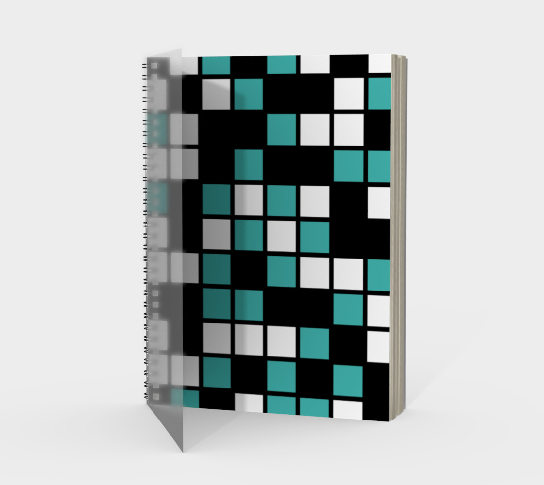 Verdigris, Black, and White Random Mosaic Squares preview #1
