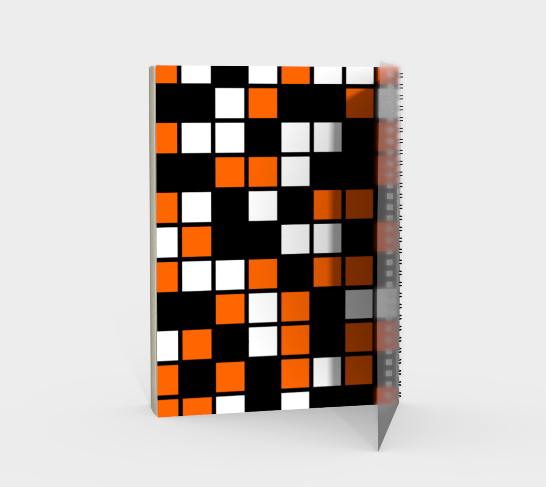 Orange, Black, and White Random Mosaic Squares preview #2