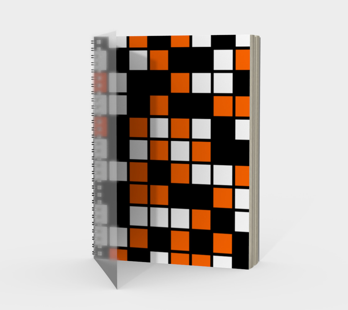 Orange, Black, and White Random Mosaic Squares preview #1