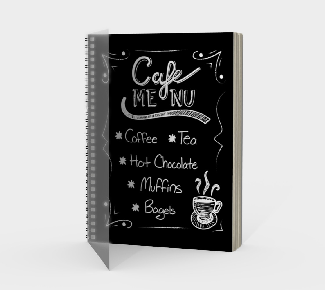 Aperçu 3D de Cafe Menu Spiral Notebook