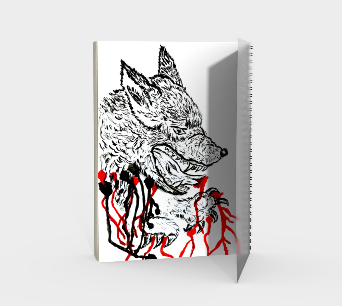 Angry wolf with red preview #2