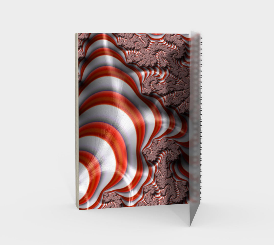 Candy Cane Fractal Spiral Notebook preview #2