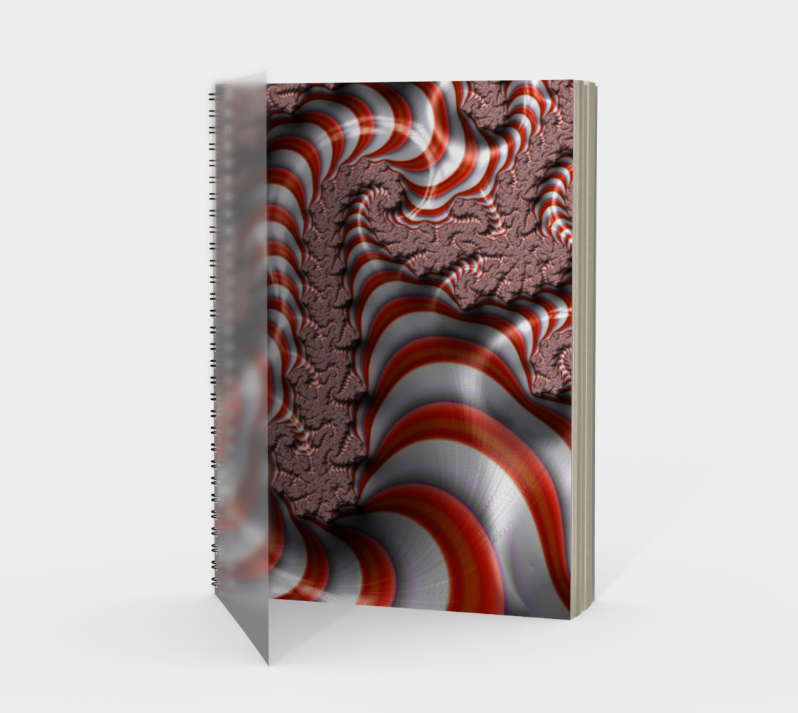 Candy Cane Fractal Spiral Notebook preview #1