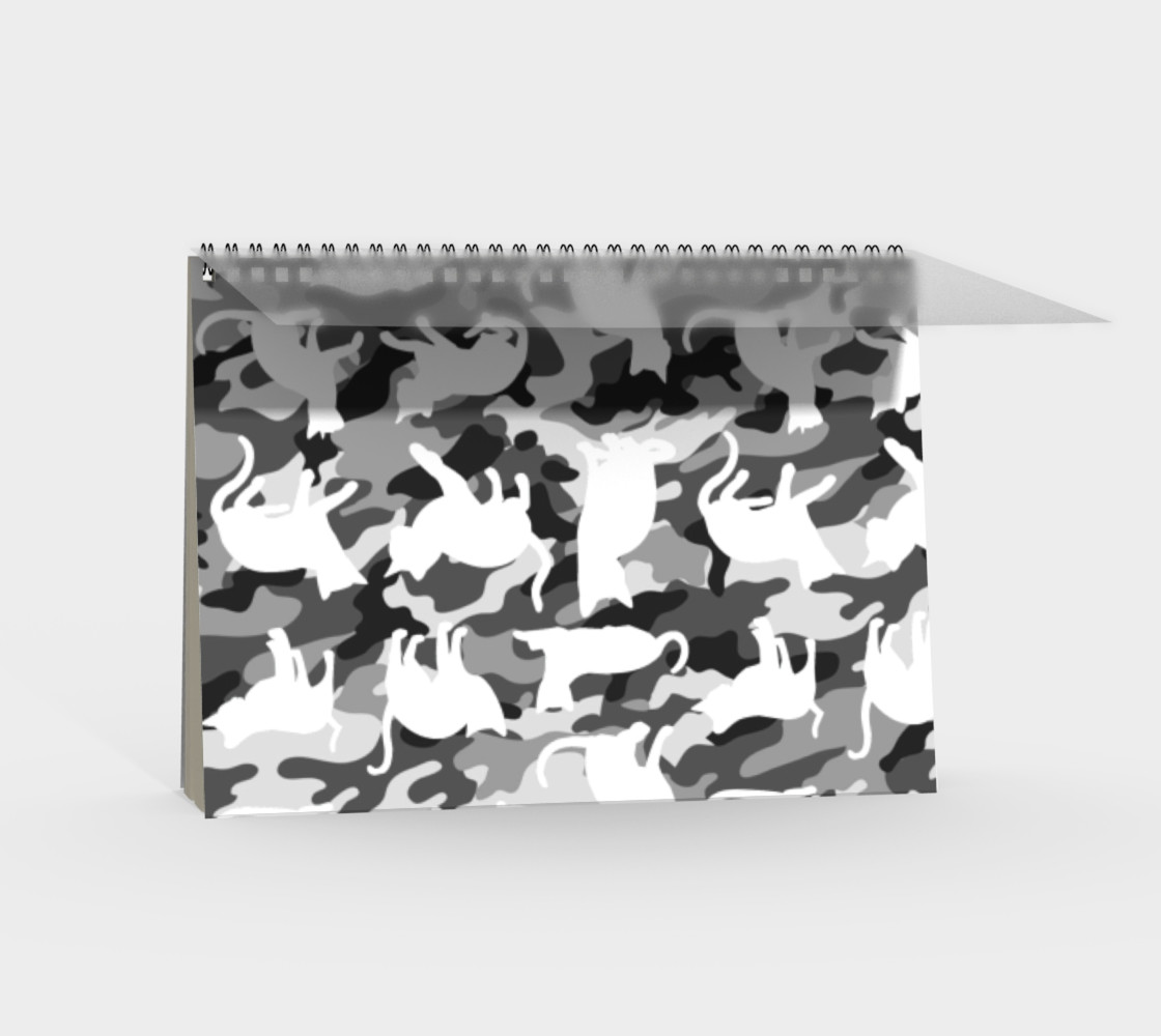 Black and White Arctic Snow Cat Catmouflage Camouflage preview #2