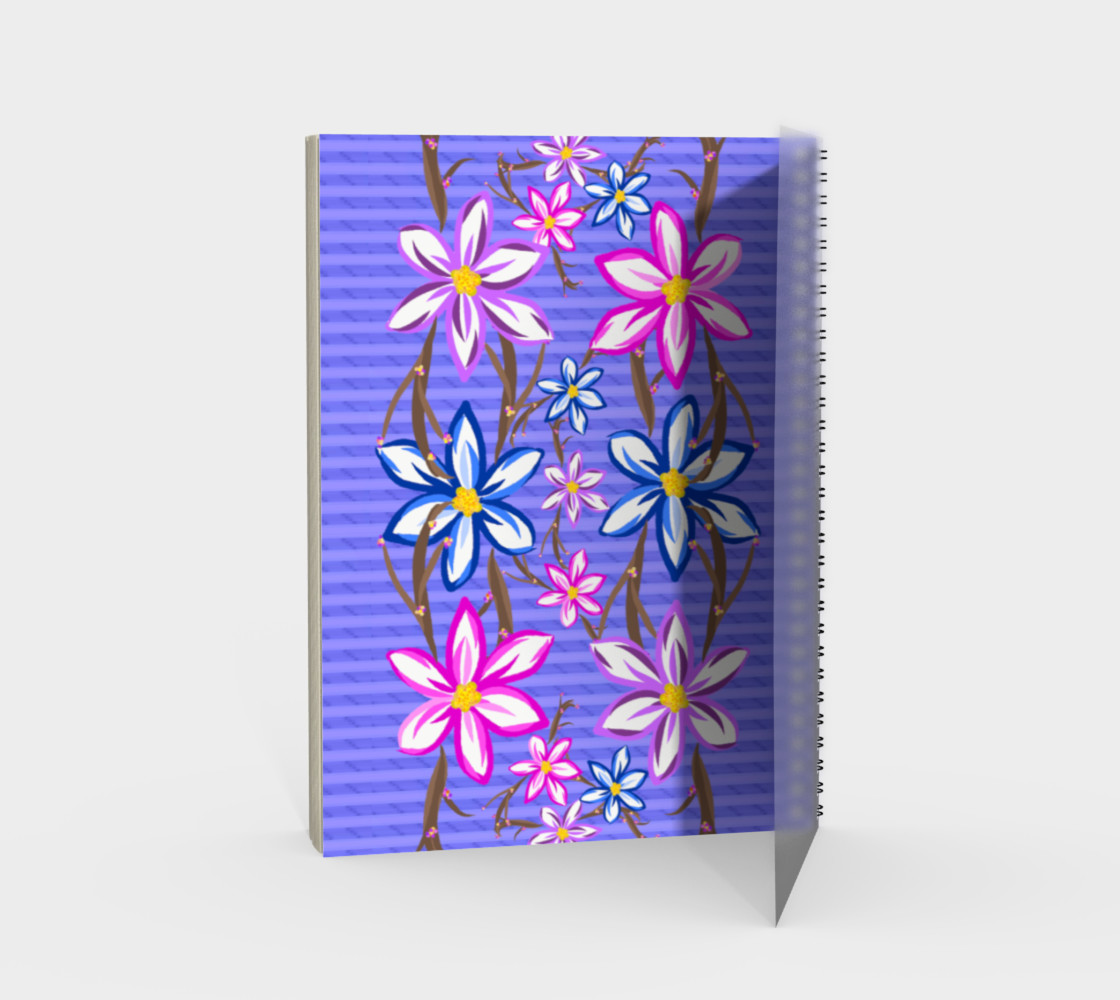 Violet Stripes with Flowers preview #2
