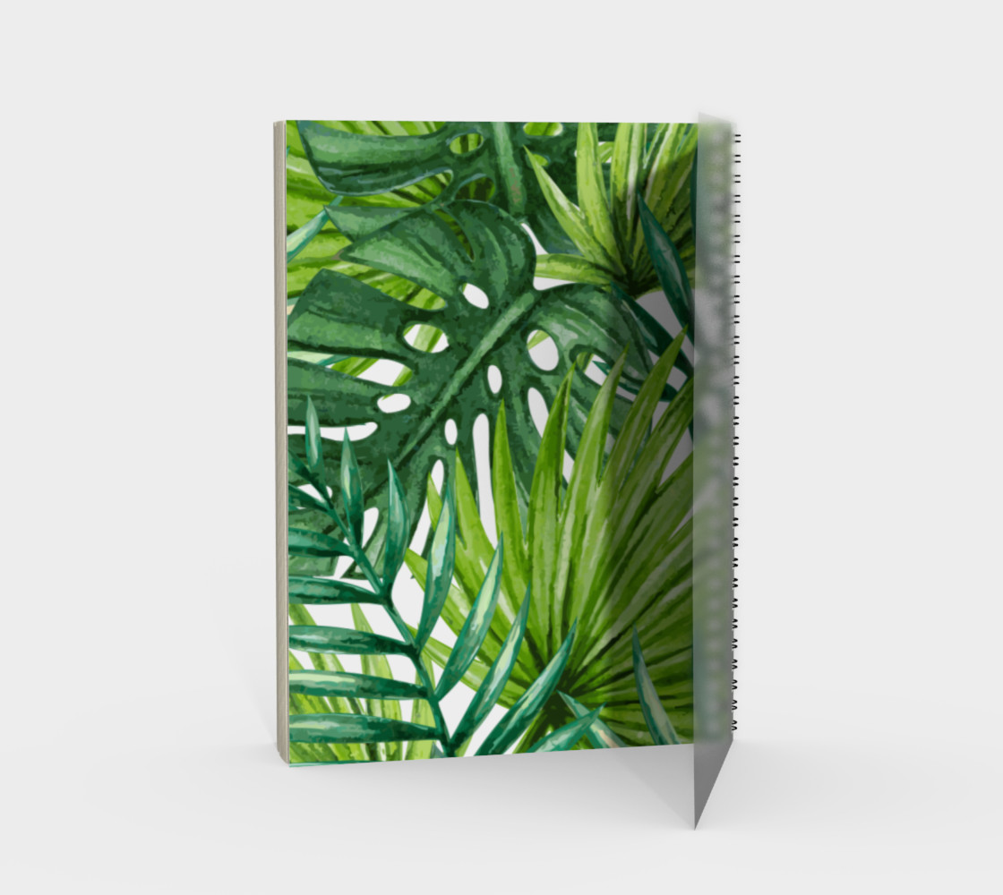 Luxury notebook, green palms vintage 3d preview #2