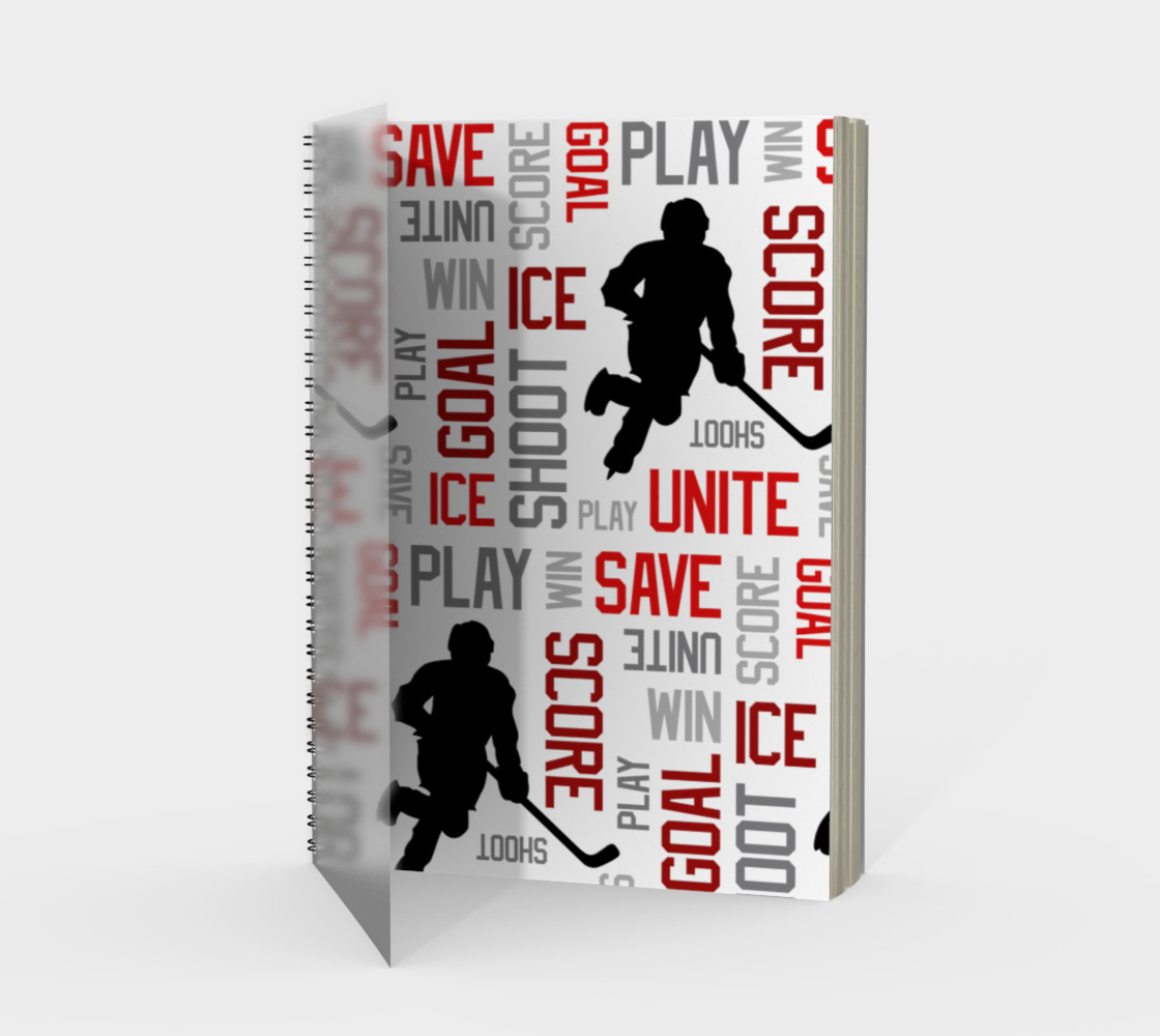 Aperçu de For the Love of Hockey - Red Spiral Notebook #1