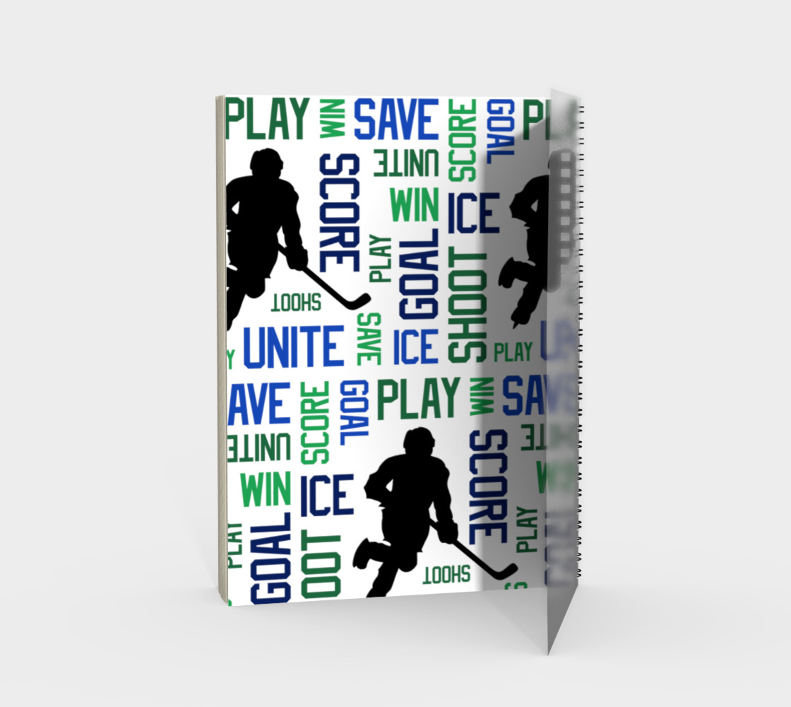 Aperçu de For the Love of Hockey - Blue and Green Spiral Notebook #2