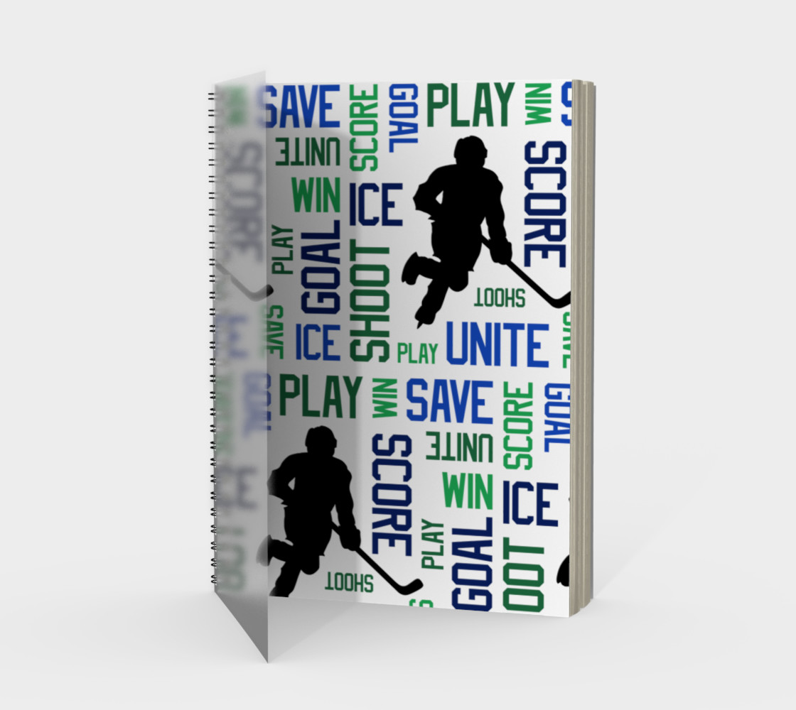 Aperçu de For the Love of Hockey - Blue and Green Spiral Notebook #1