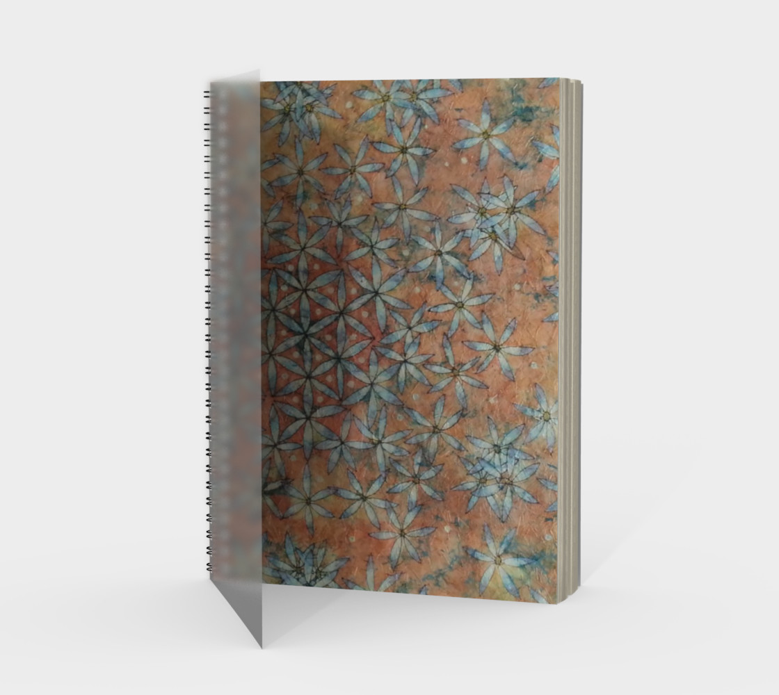 Watercolor Batik Flower of Life Spiral Notebook 3D preview