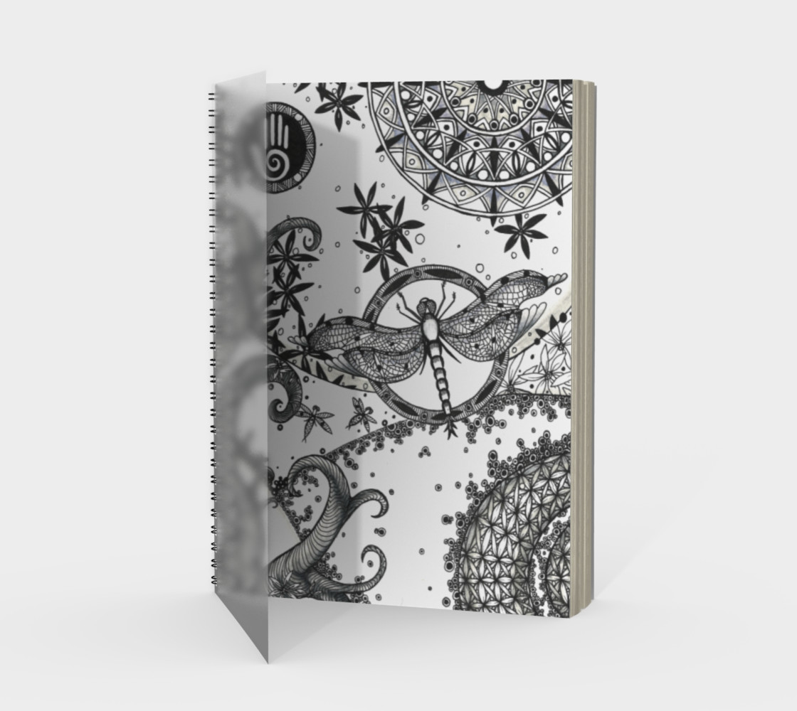 Dragonfly Floral Mandala Forest Spiral Notebook preview #1