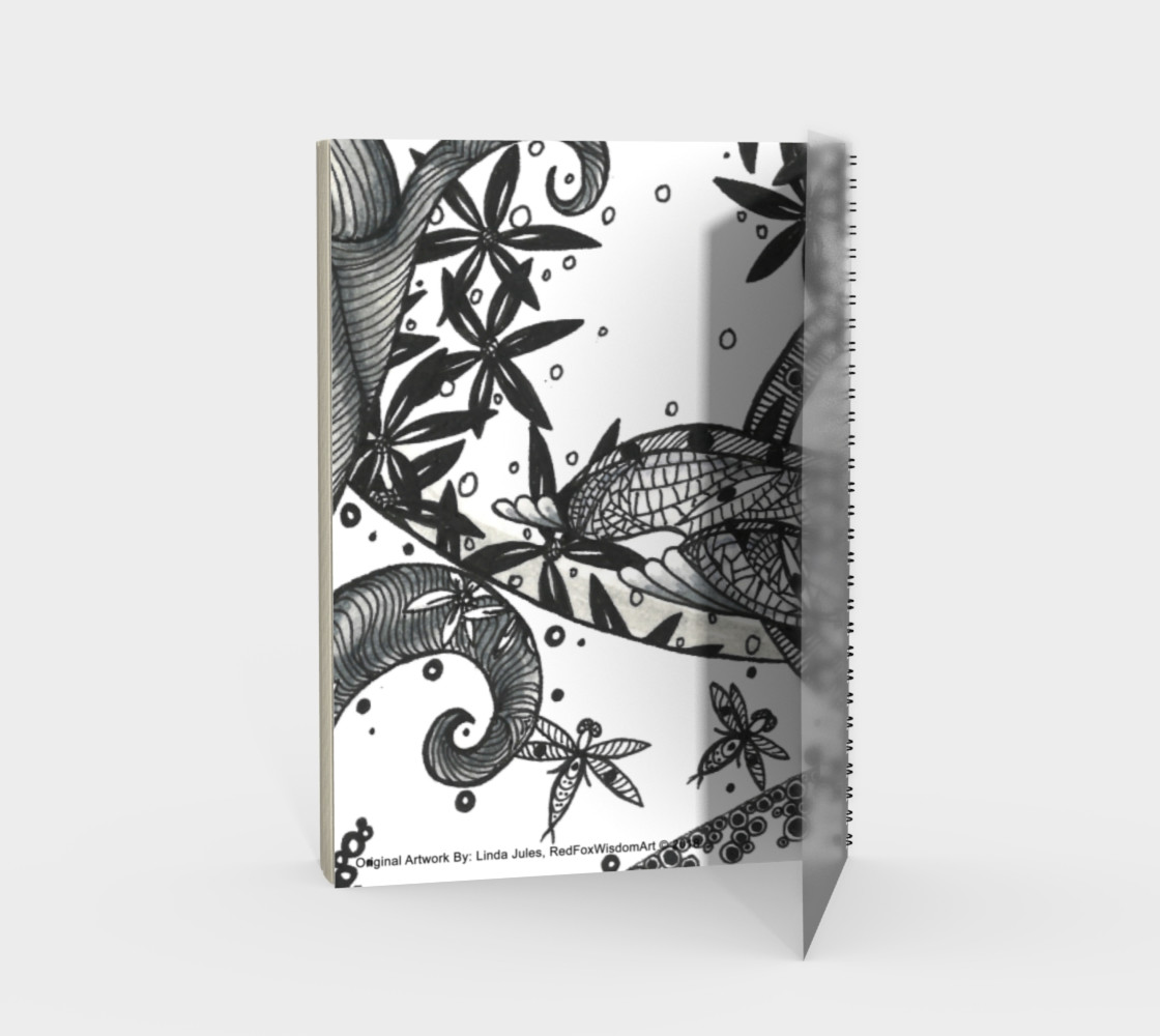 Dragonfly Shades of Gray Spiral Notebook thumbnail #3