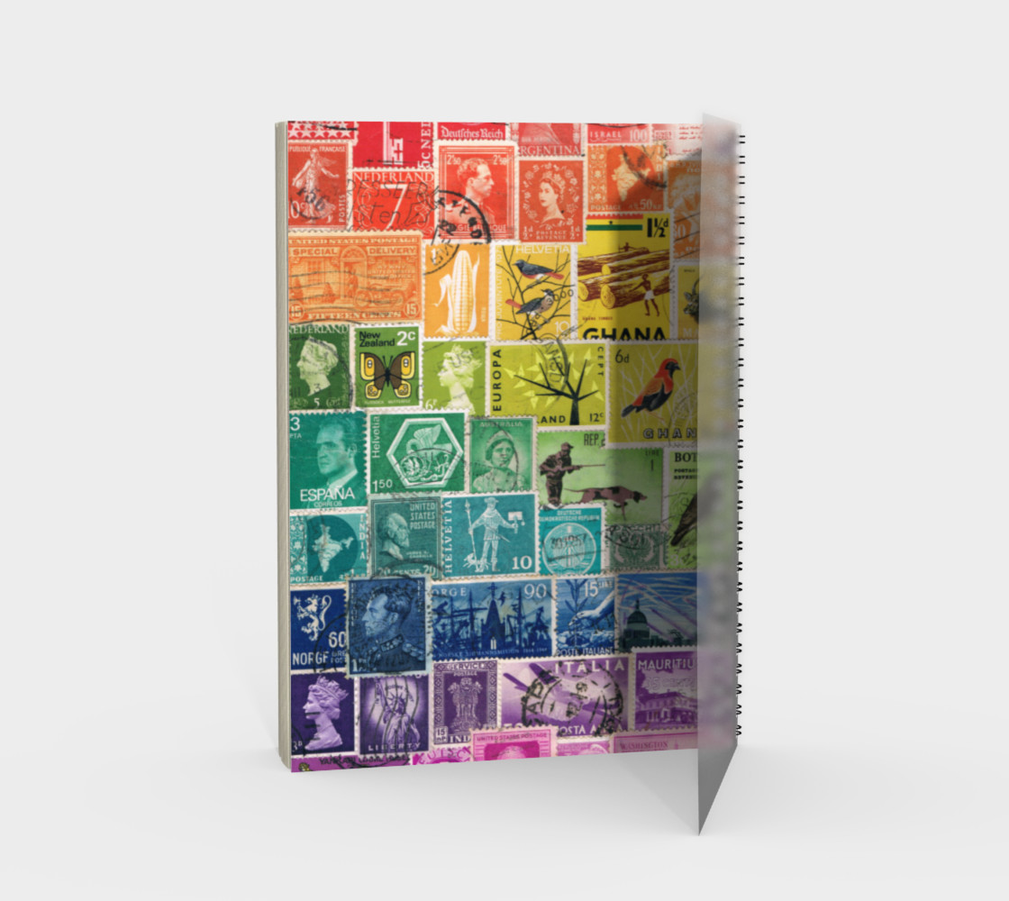 Rainbow Postage Stamp Spiral Journal preview #2