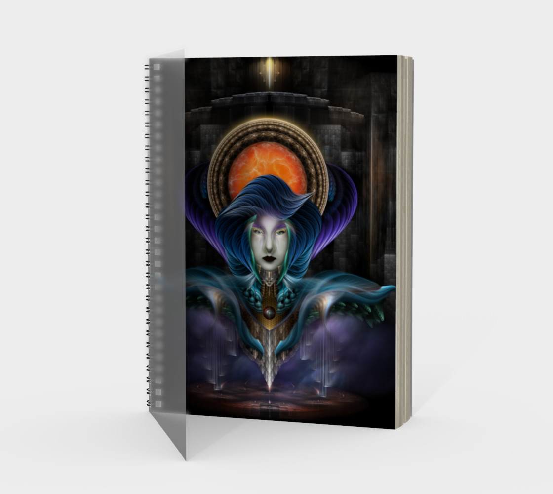 Trilia - Goddess Of The Orange Moon Spiral Notebook preview #1