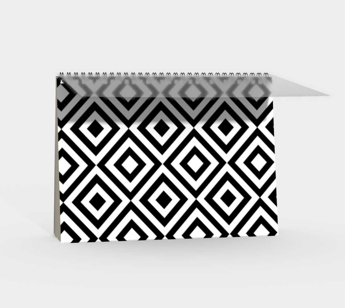 Black and White Geometric Spiral Notebook preview #2