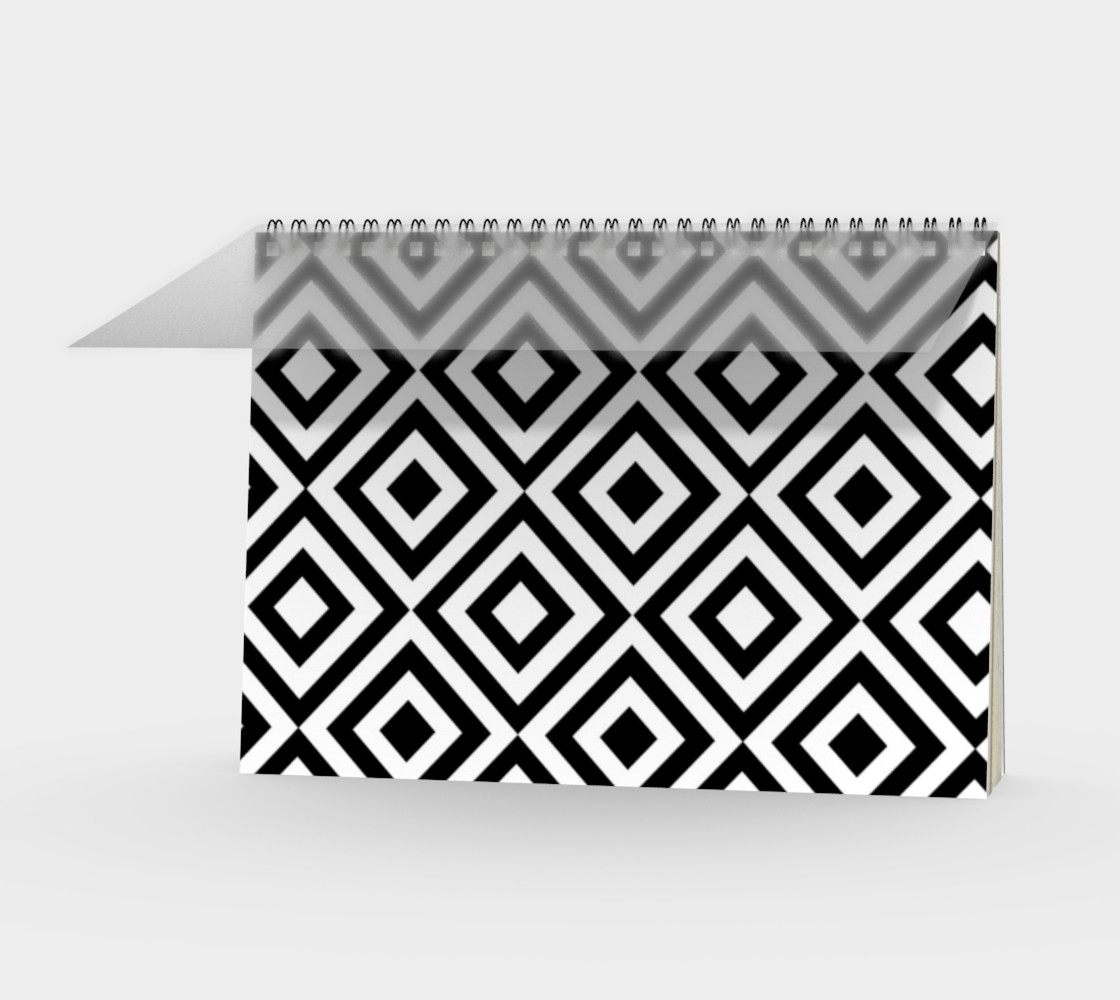 Black and White Geometric Spiral Notebook preview #1
