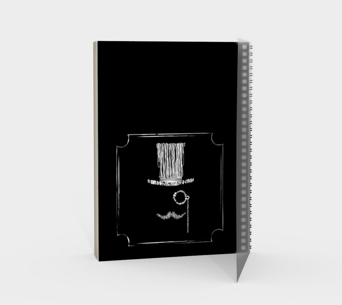 Hand drawing gentleman face on black background preview #2