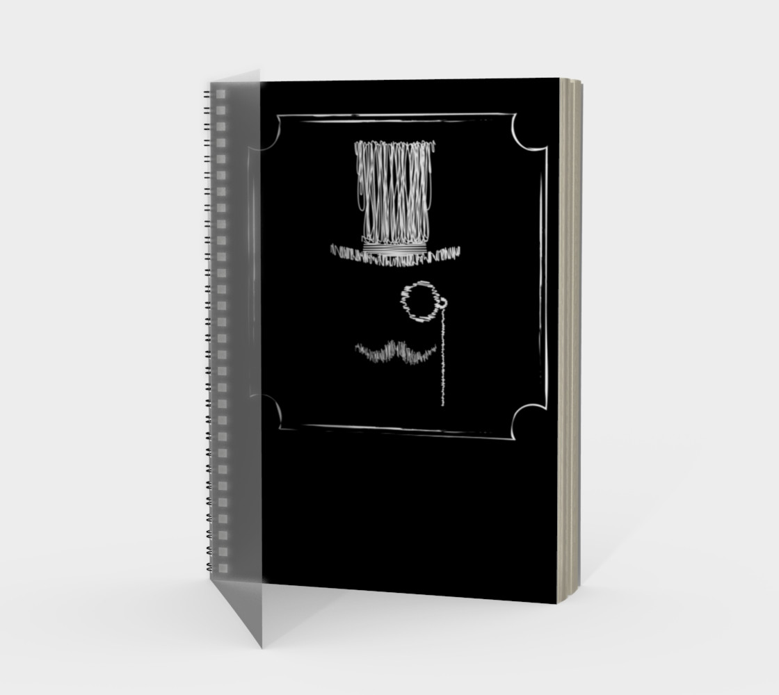Hand drawing gentleman face on black background preview #1