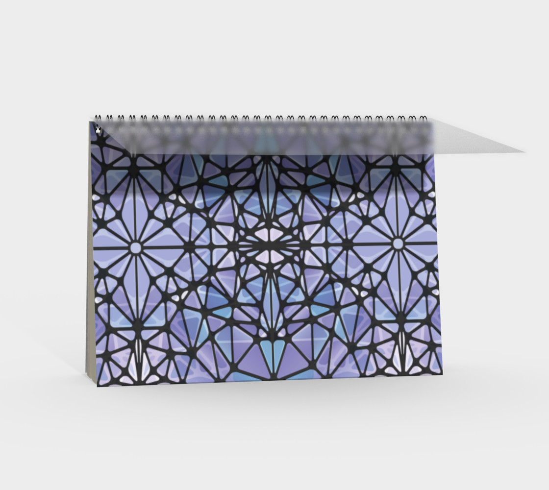 Purple and Blue Kaleidoscope Spiral Notebook - Landscape preview #2