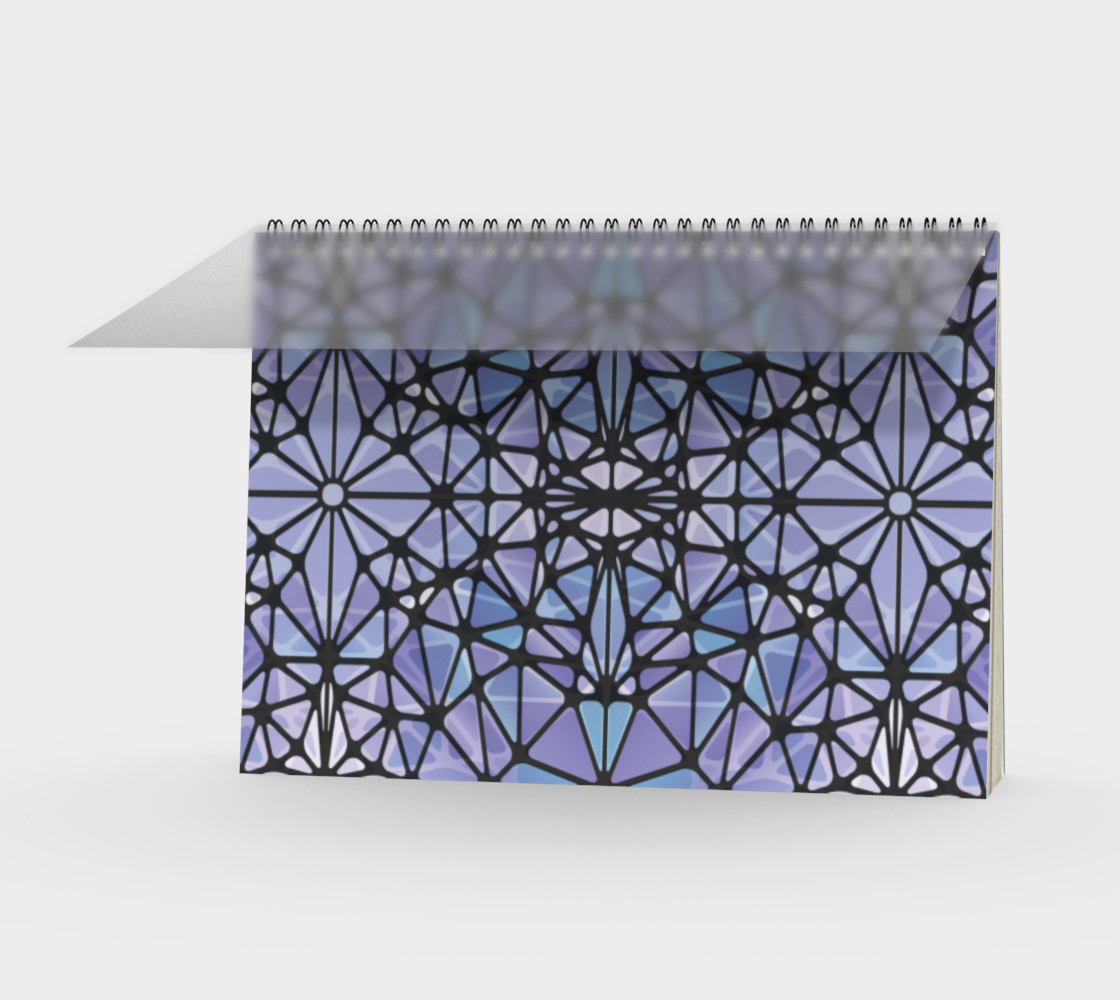 Purple and Blue Kaleidoscope Spiral Notebook - Landscape preview #1