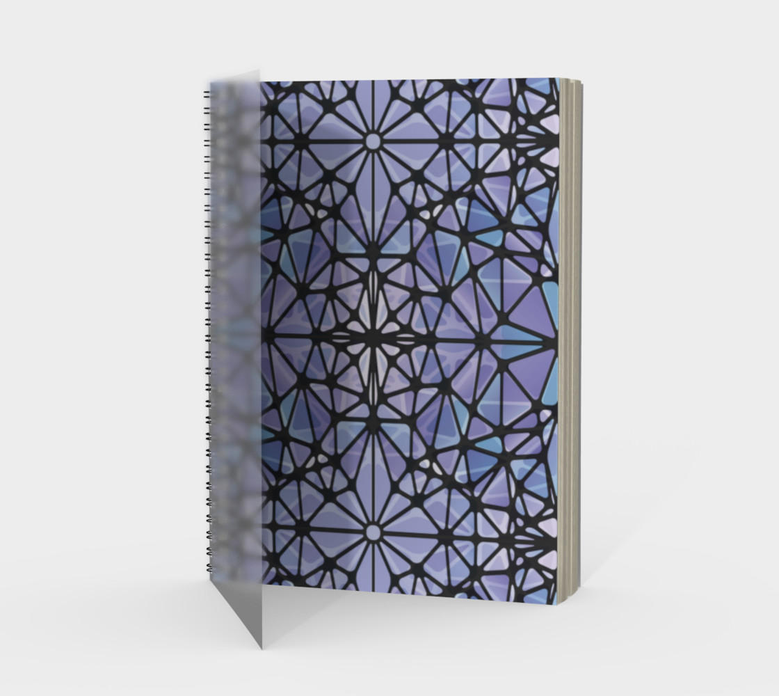 Purple and Blue Kaleidoscope Spiral Notebook - Portrait preview #1