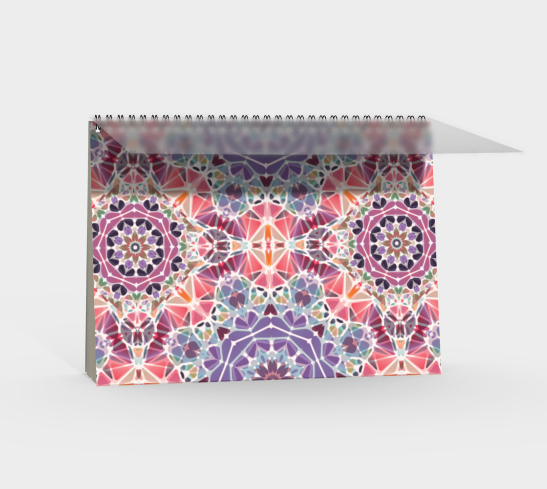 Purple and Pink Kaleidoscope Spiral Notebook - Landscape preview #2