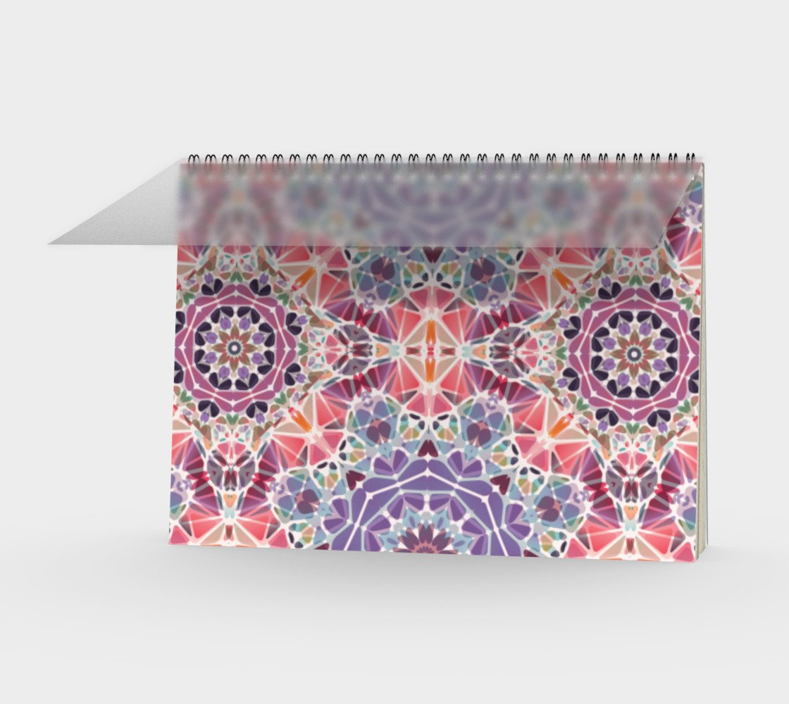 Purple and Pink Kaleidoscope Spiral Notebook - Landscape preview #1