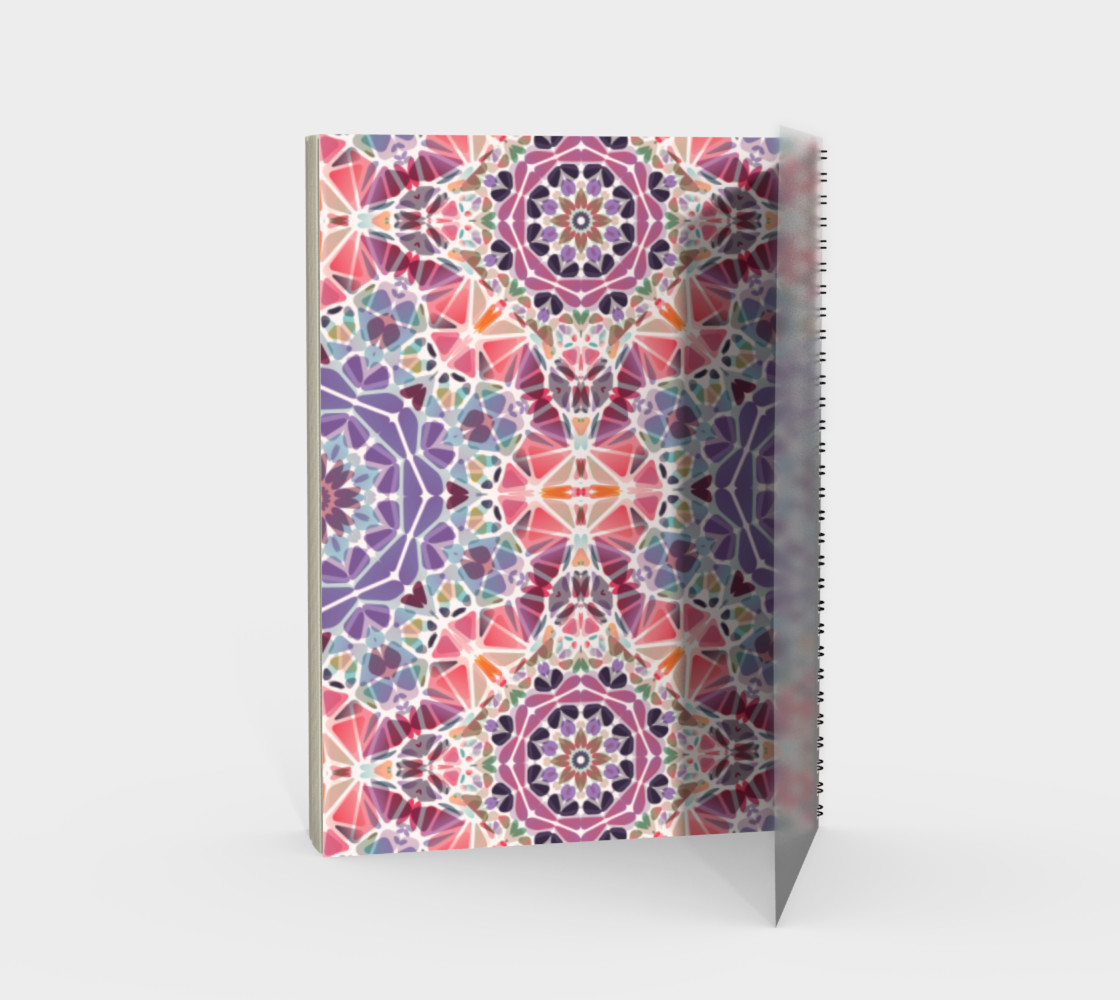 Purple and Pink Kaleidoscope Spiral Notebook - Portrait preview #2