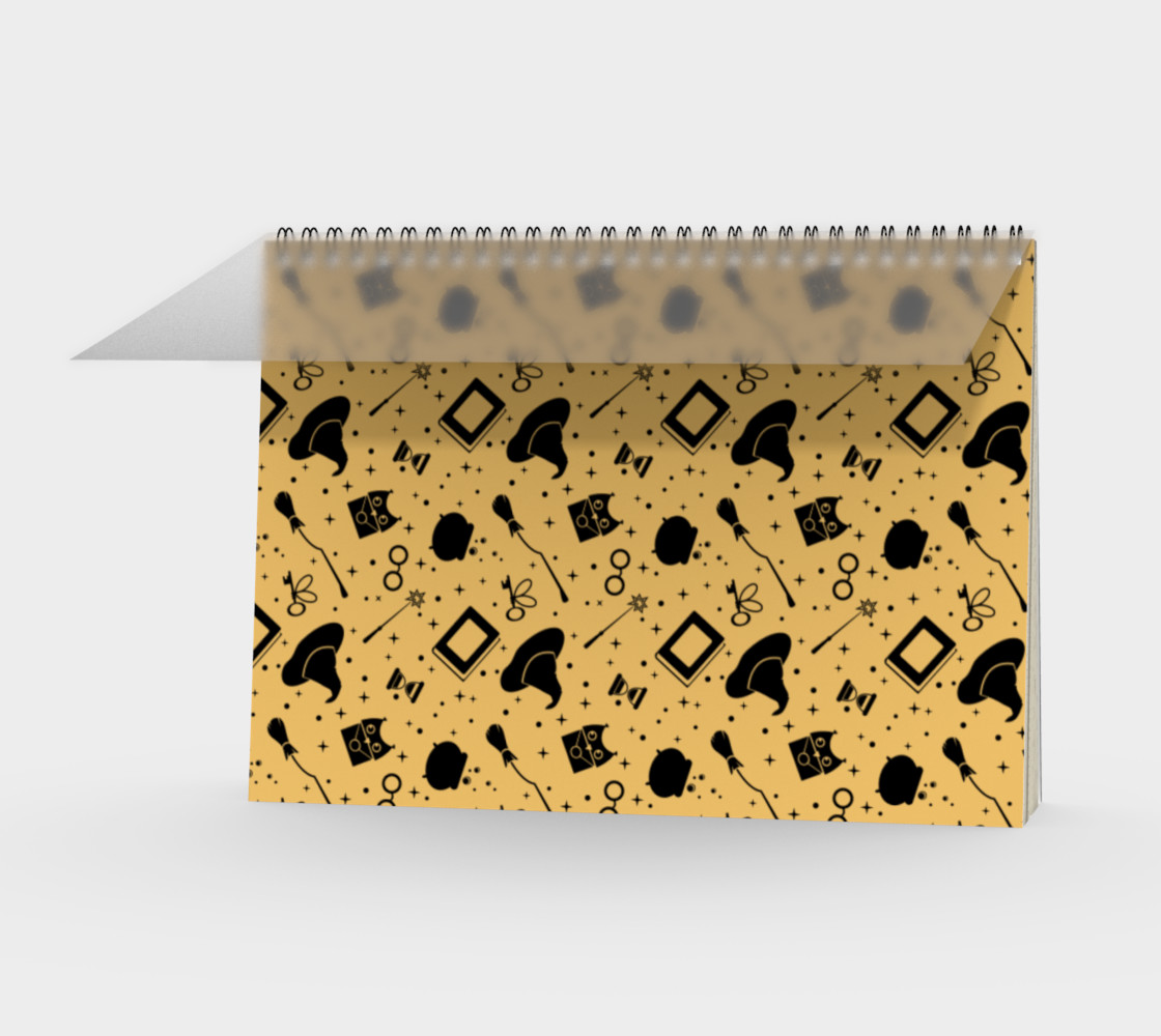 Magic symbols yellow spiral notebook 3D preview