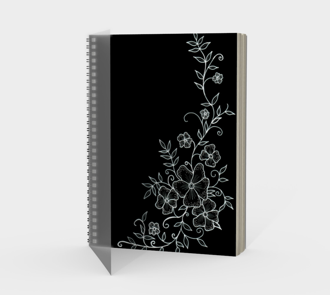 Black and White Floral Ornaments Spiral Notebook preview #1