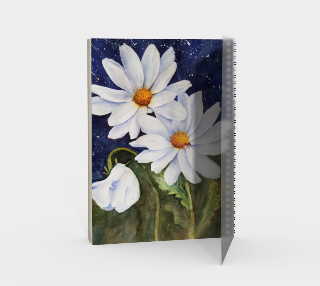 White Daisies Spiral Notebook preview #2