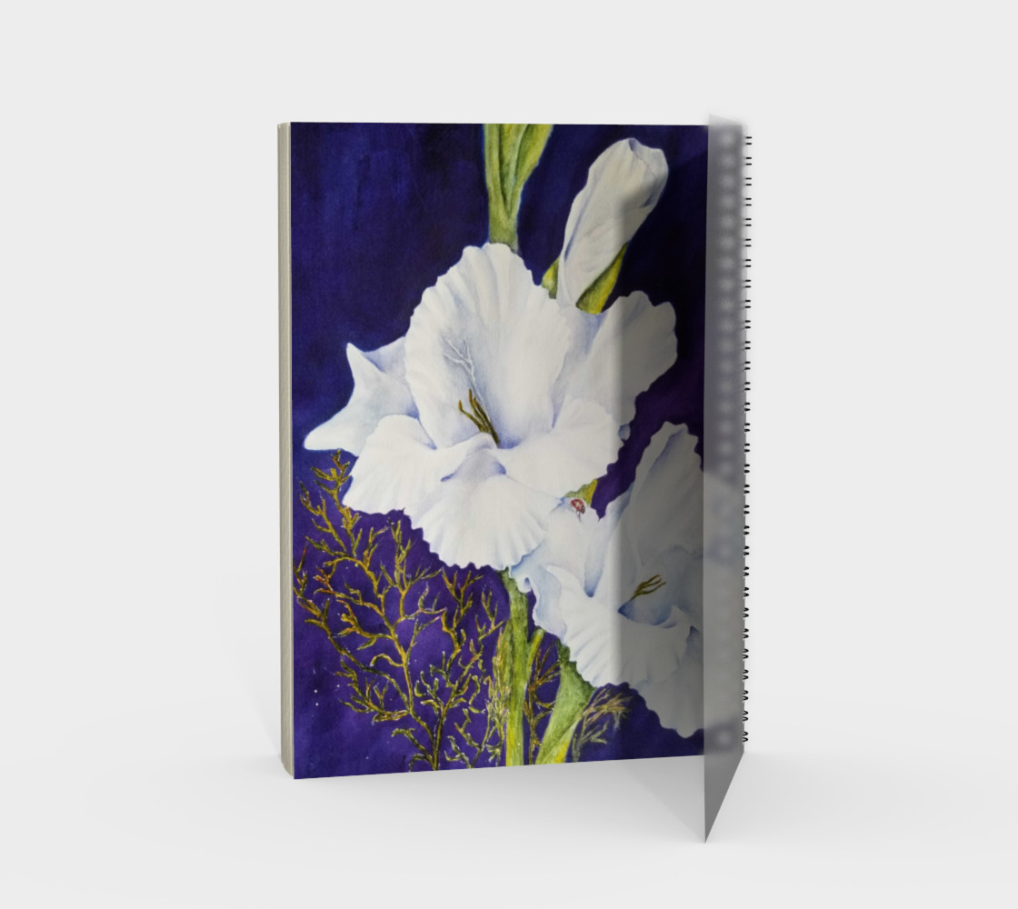 White Gladiolas Spiral Notebook preview #2