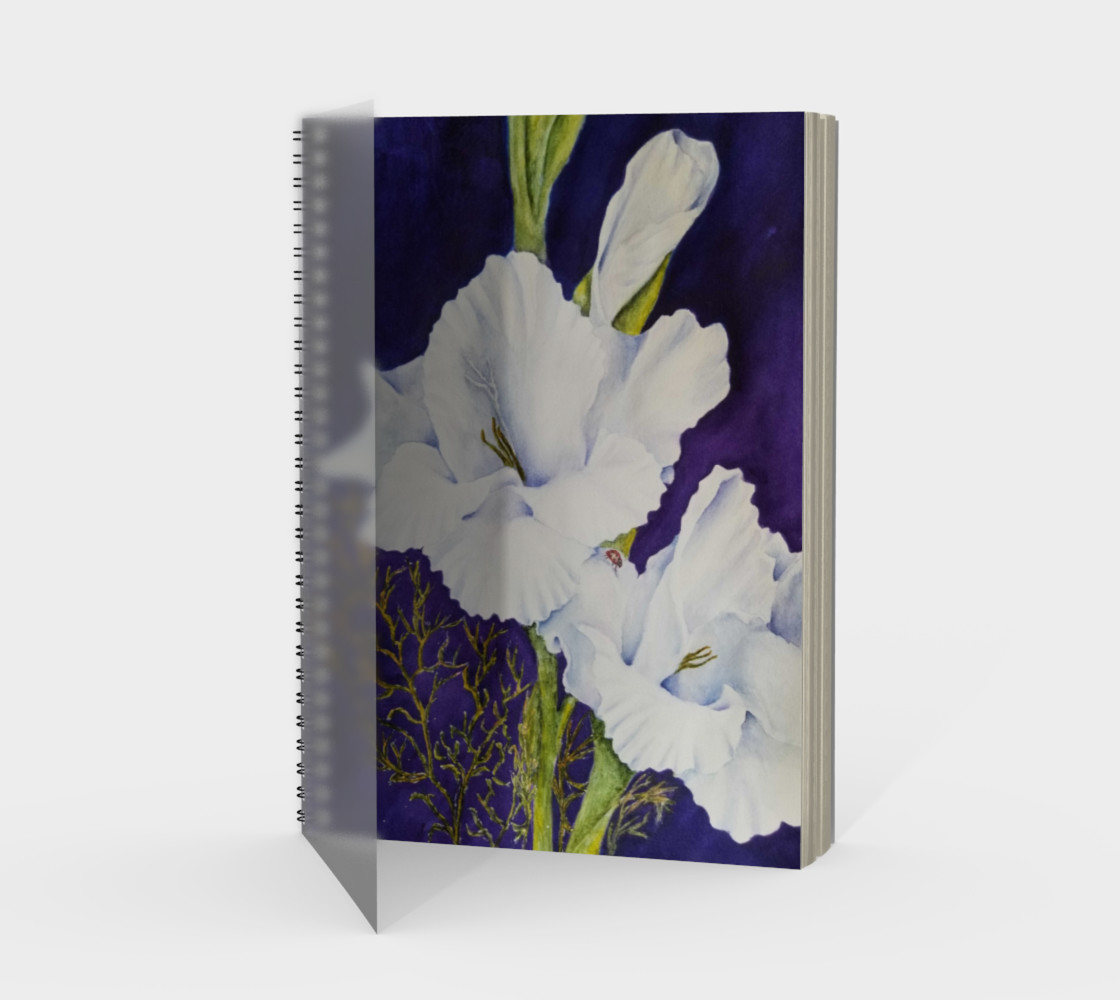 White Gladiolas Spiral Notebook preview #1