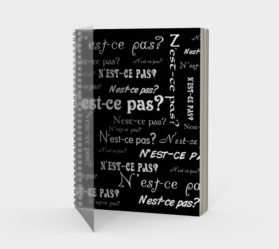 White N'est-ce Pas Spiral Notebook preview #1