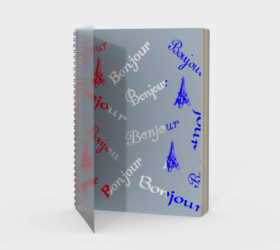 Aperçu de French Flag Bonjour Spiral Notebook #1