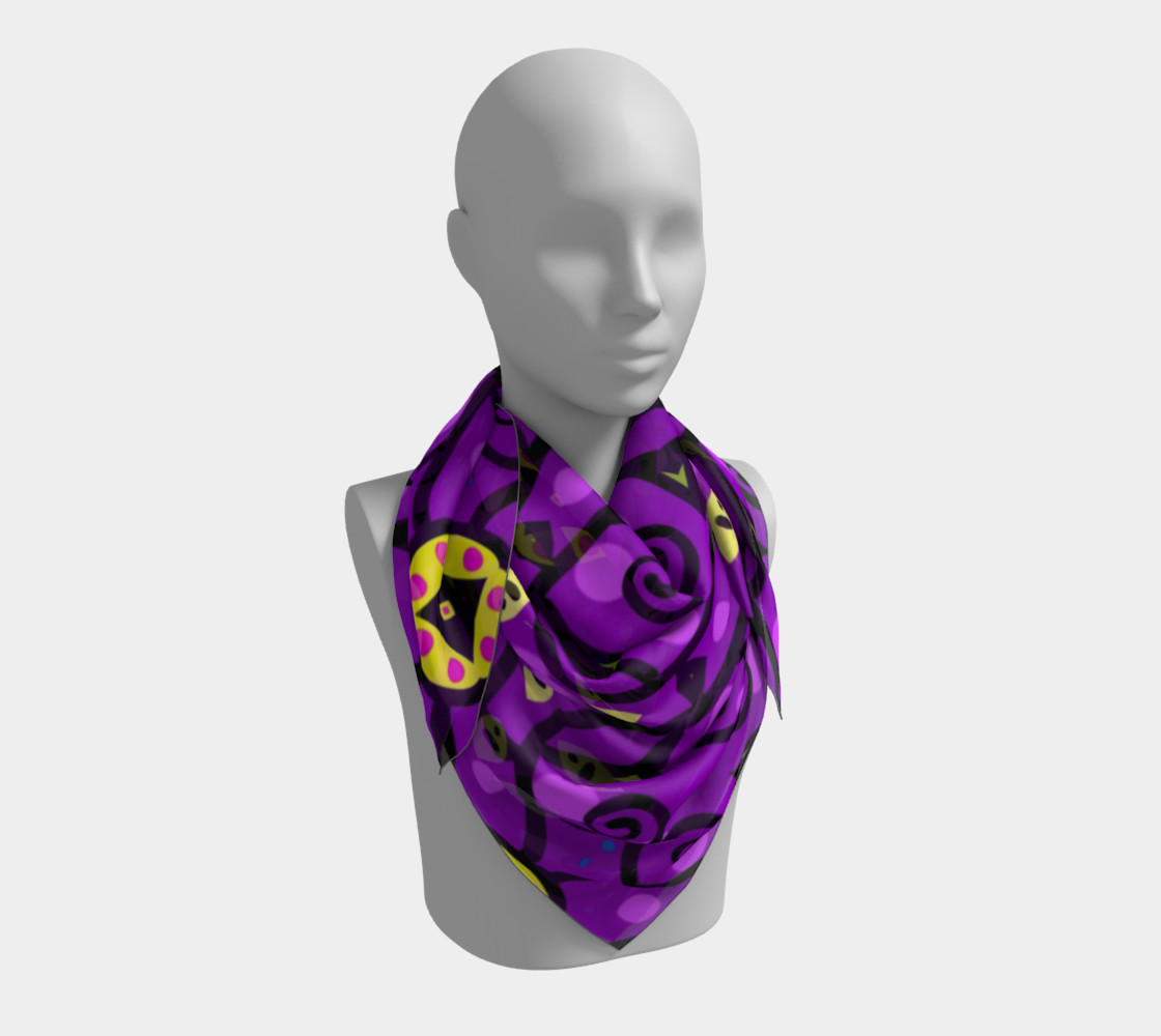 Purple and Gold Square Scarf preview #3
